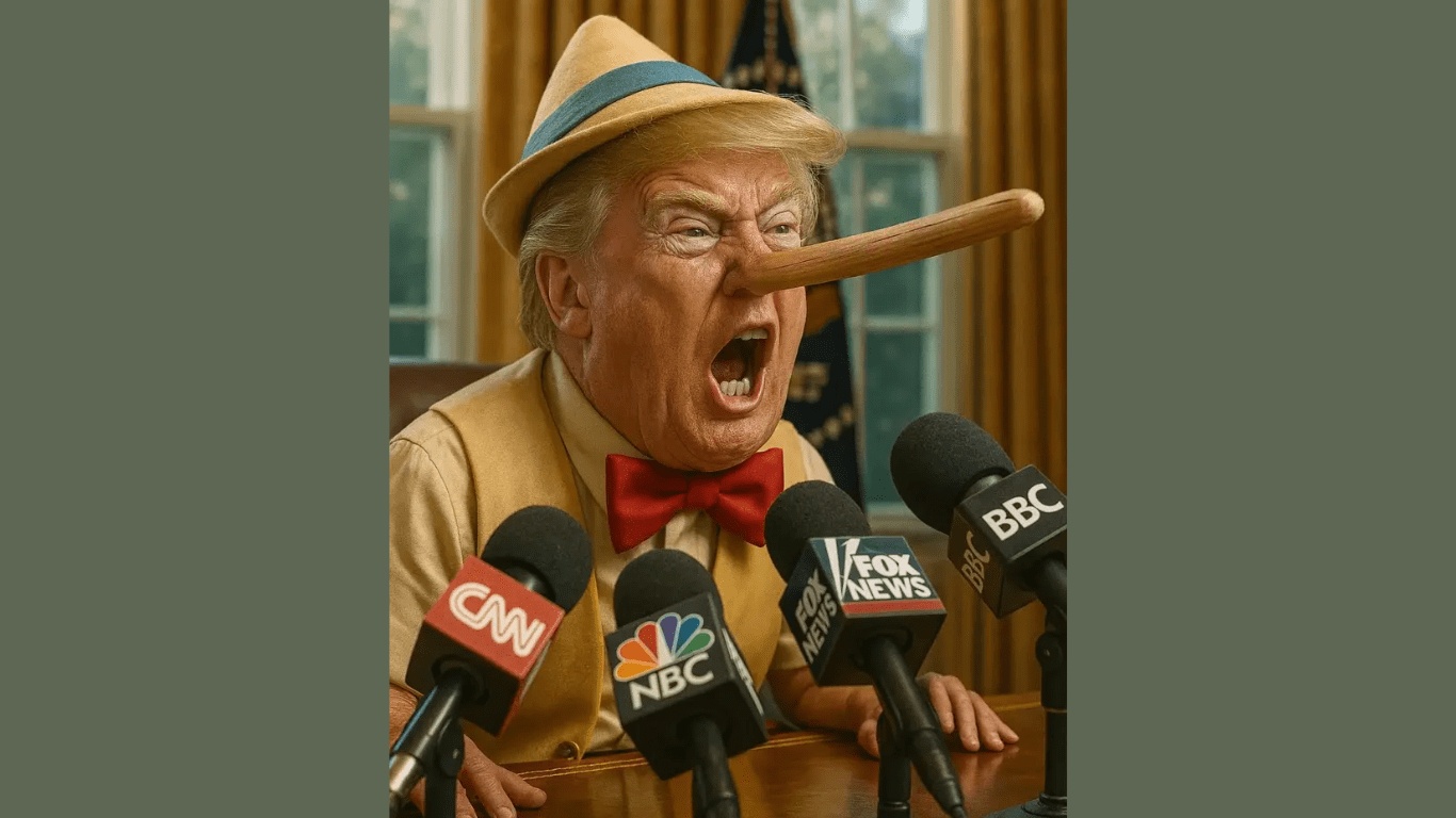Tarifas de Trump geram memes - confira as 7 imagens mais compartilhadas 4 trump pinóquio